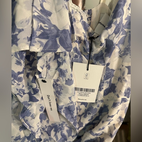 NWT Reformation Irisa Dress in Larkspur Lined w Lace - 6 - Picture 11 of 11